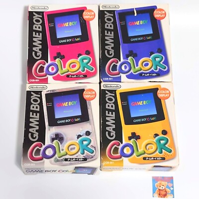 Nintendo Gameboy Color GB Console Box Clear Yellow Purple Pink