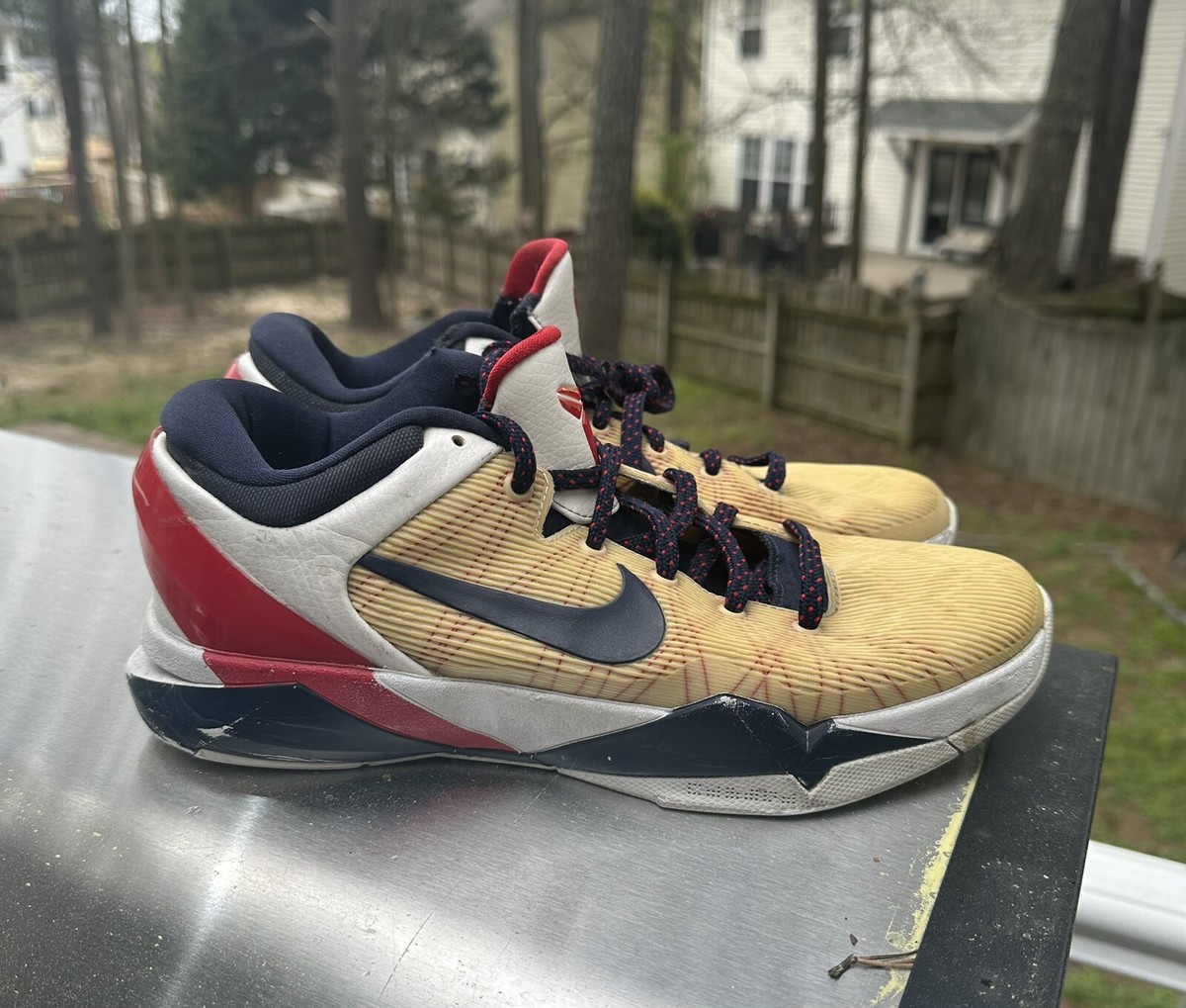 Nike Air Max Jordan Kobe 7 USA Olympic White 8 9 Red Blue Retro