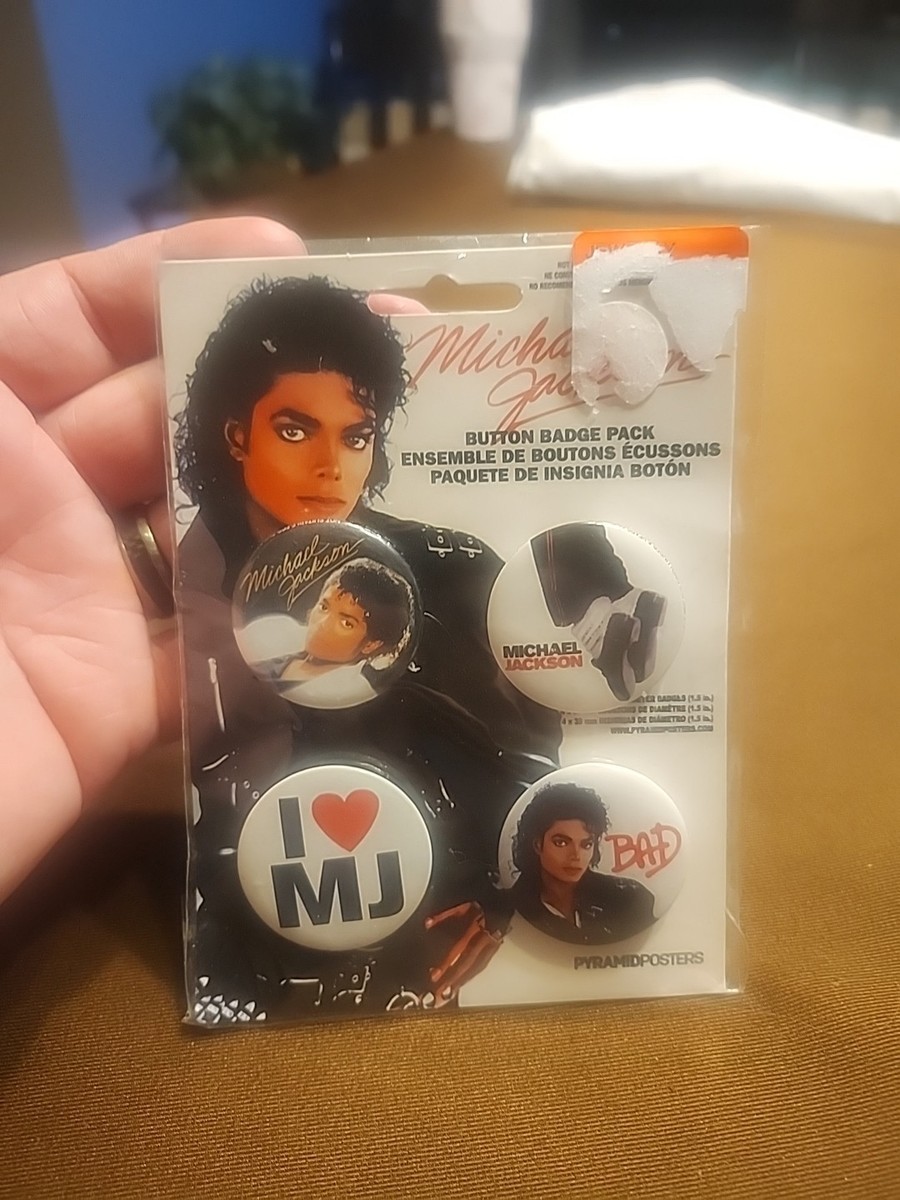 Vintage Michael Jackson Bad Button Badge Pack 4 Sealed New Pin