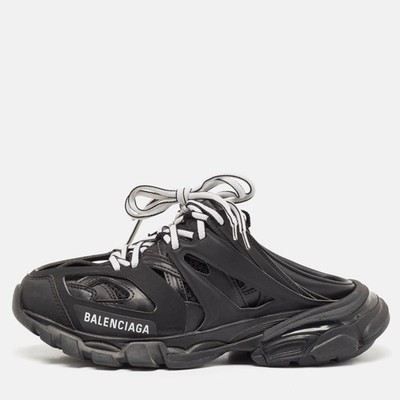 Balenciaga Black Faux Leather Track Mule Sneakers Size 37 | eBay