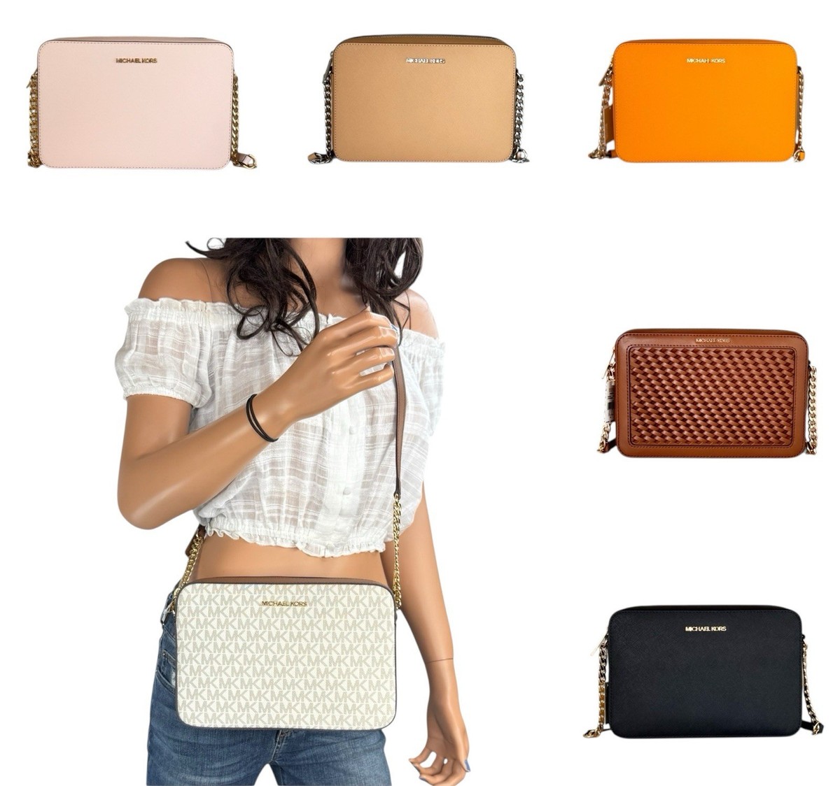 MICHAEL KORS JET SET ITEM EAST WEST SHOULDER CROSSBODY BAG | eBay