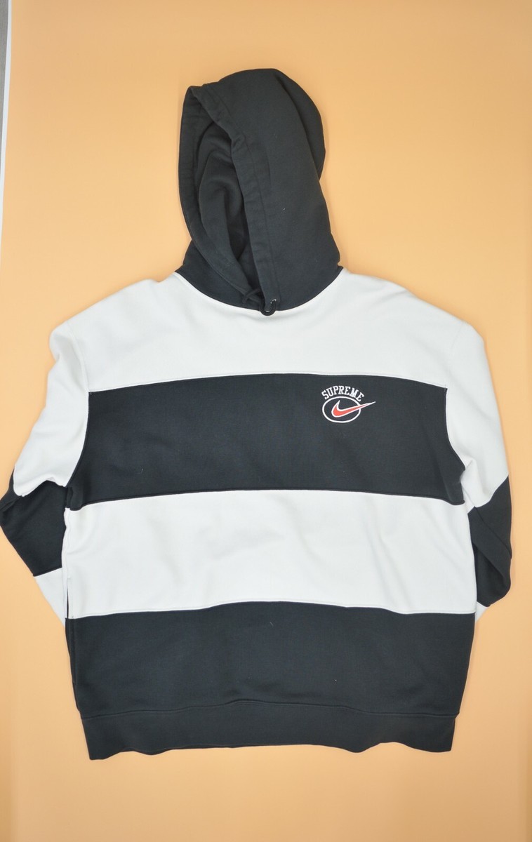 SUPREME X NIKE STRIPE HOODED SWEATSHIRT SS19 | eBay