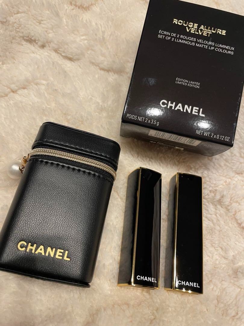CHANEL Rouge Allure Velvet Set of 2 Lipsticks 458 459 LES PERLES