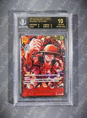 One Piece BGS 10 Black Label Monkey D Luffy ST10006 Top 8 Prize
