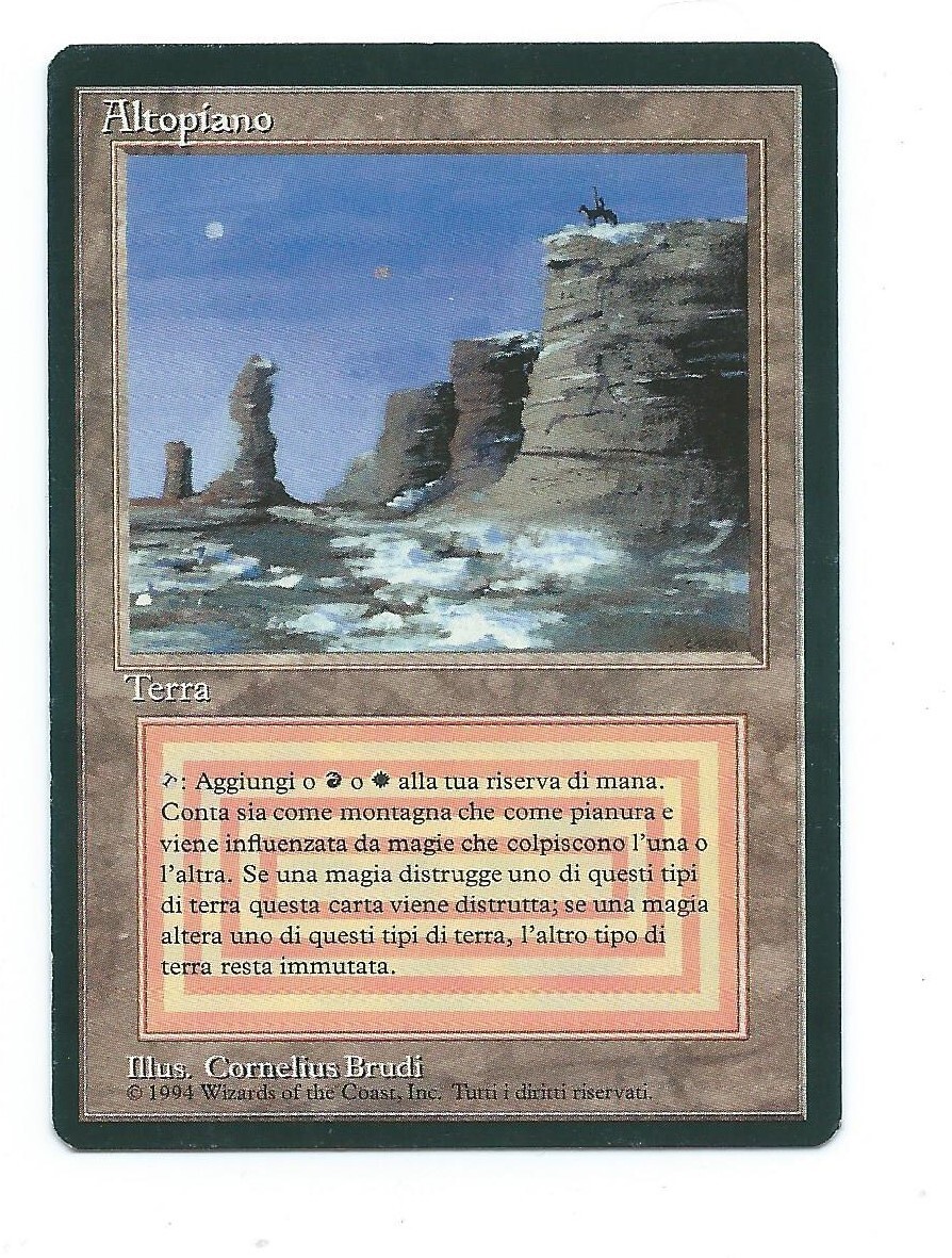 Magic MTG Plateau FBB Foreign Black Border italian dual land