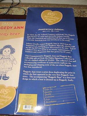 New In Box Dakin Raggedy Ann & Raggedy Bear 85th Anniversary