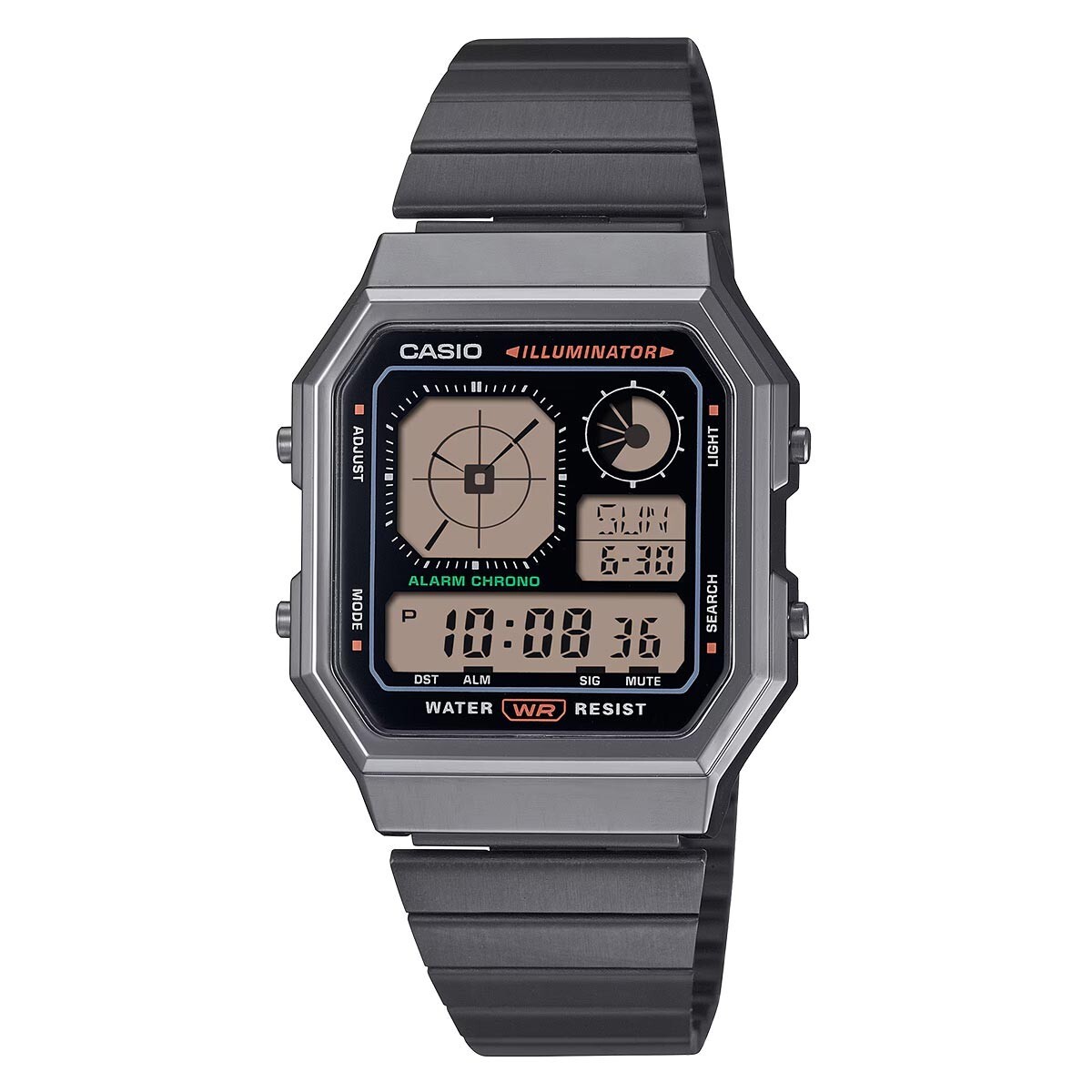 Casio Vintage Retro-Futuristic Analog-Style Digital Black Grey