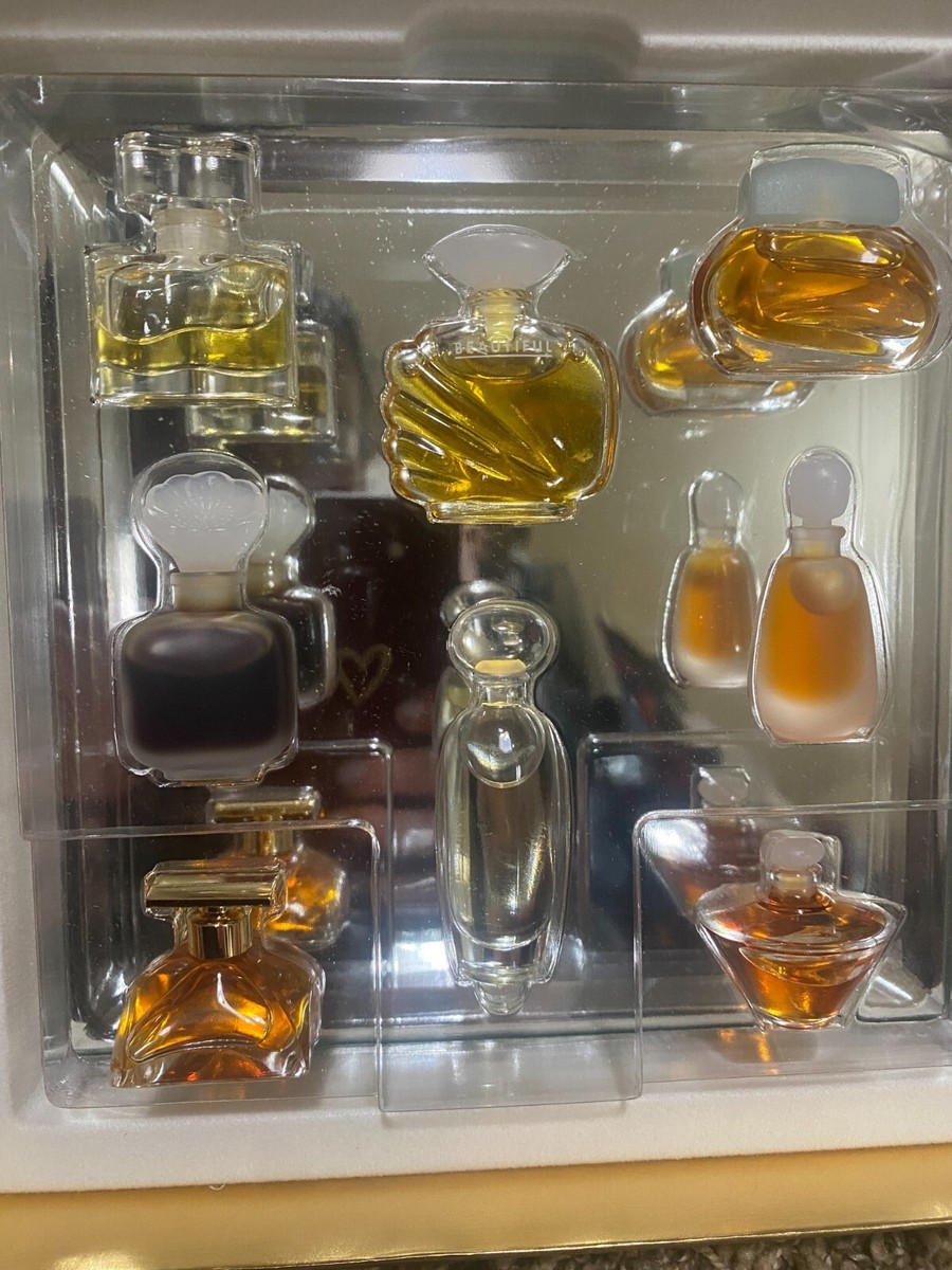 estee lauder sparklin collection 8 perfumes with mirror tray