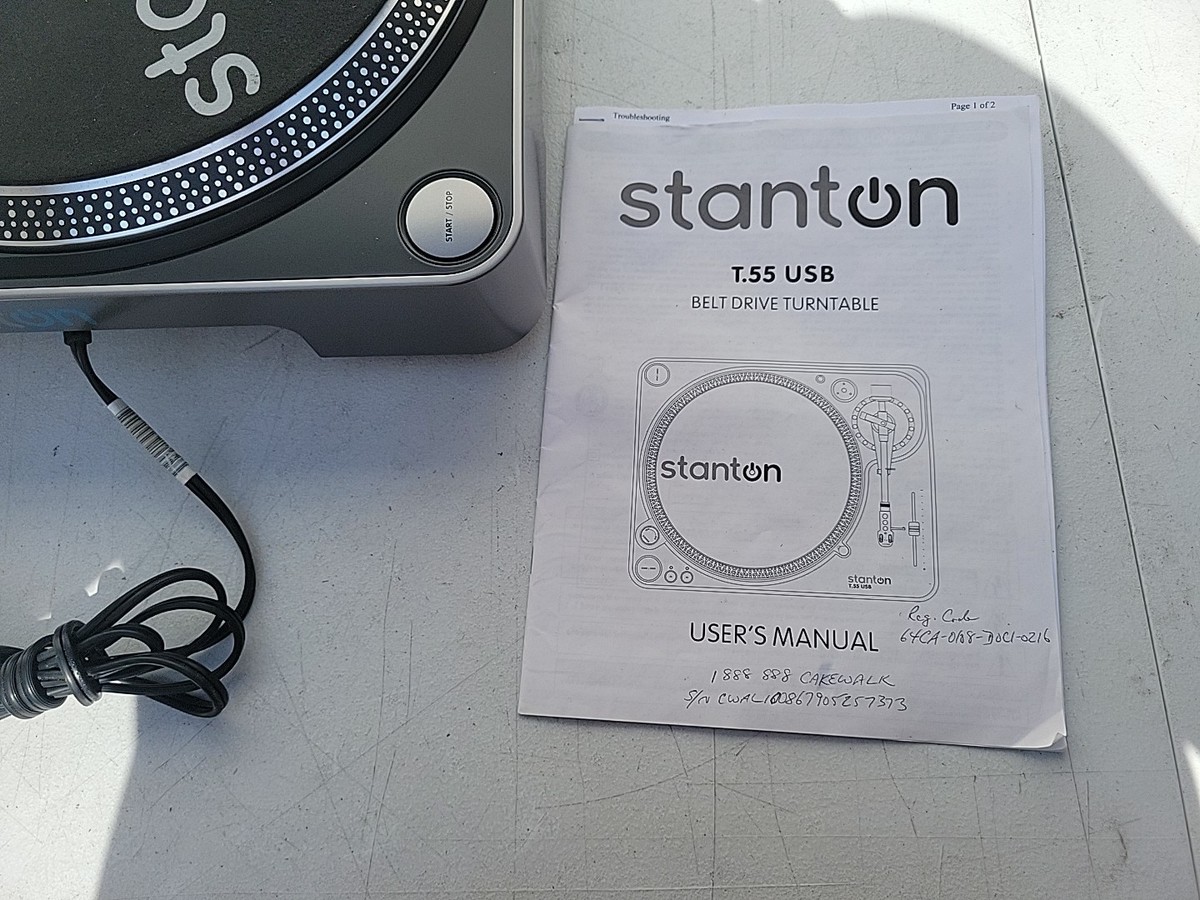 Rare - Stanton T.55 USB Belt Drive DJ Turntable W/USB Connectivity