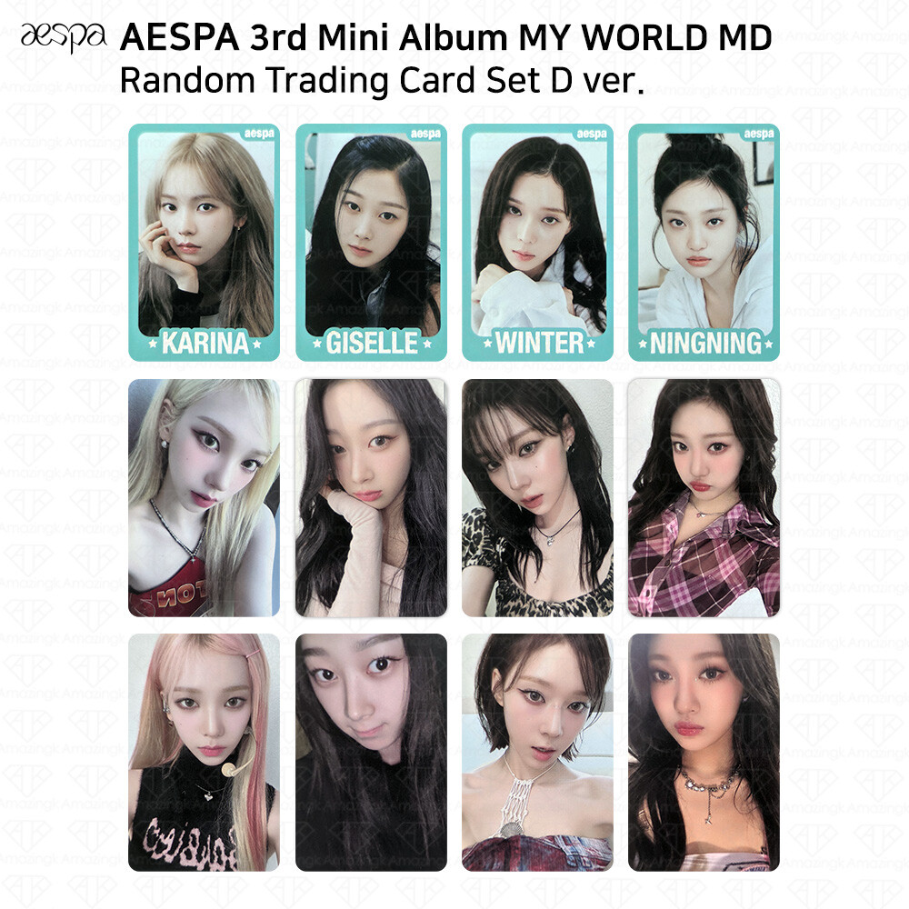 Aespa Official MD MY WORLD Random Trading Card Set D Ver Photocard