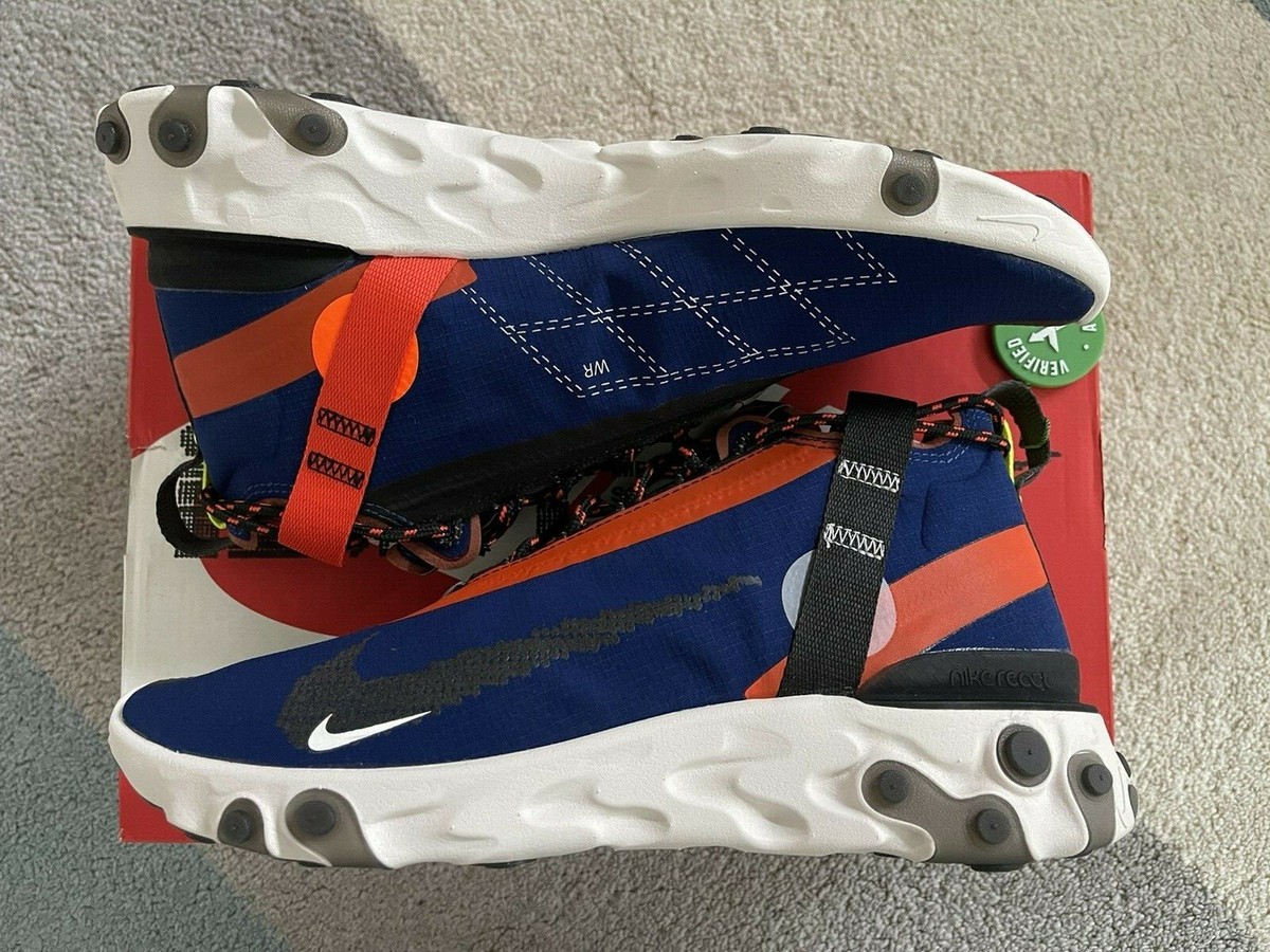 NEW* Nike React Runner Mid WR ISPA Blue Void Orange [AT3143-400