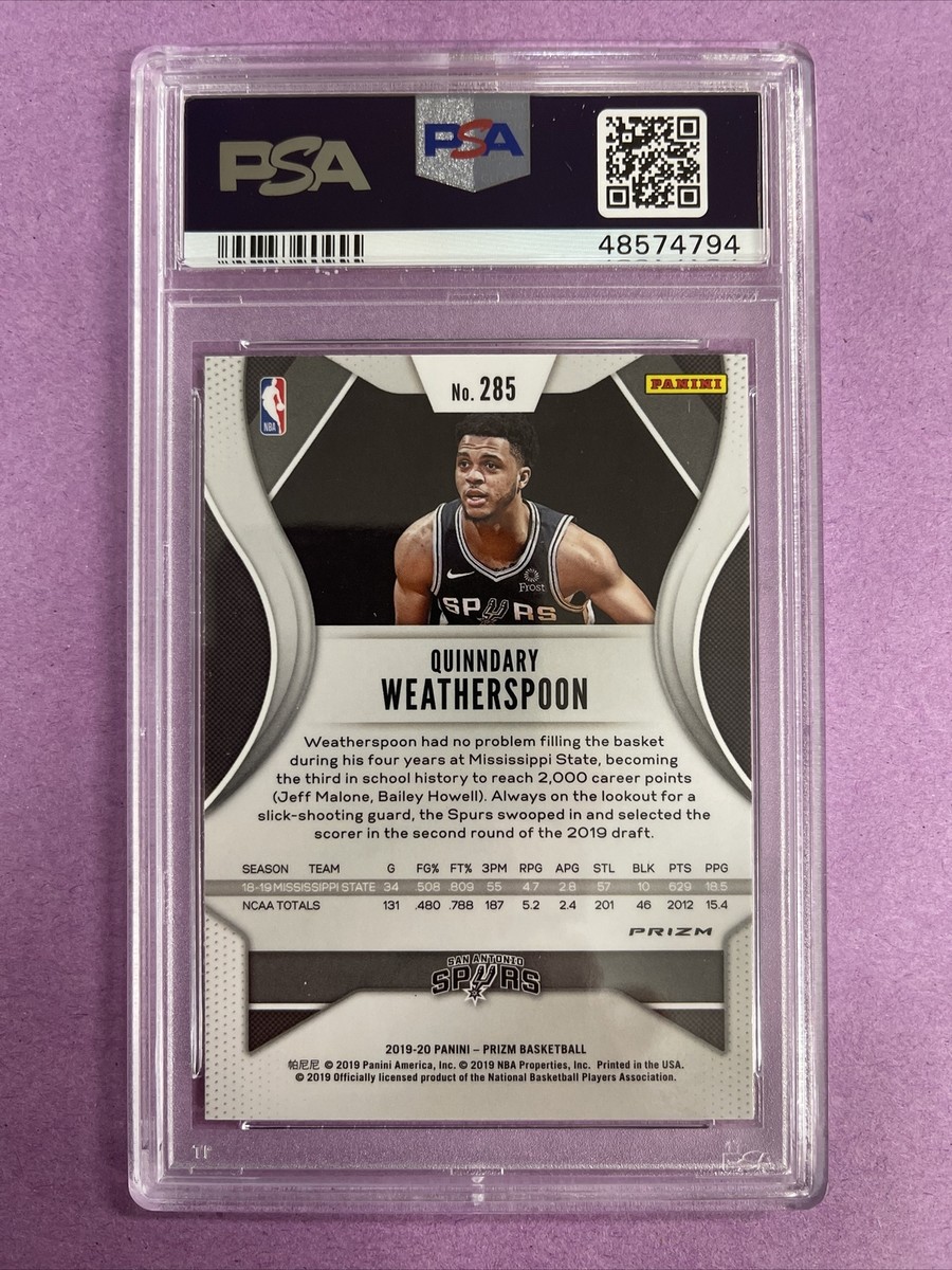 19-20Panini Prizm Q.WEATHERSPOON PSA 10
