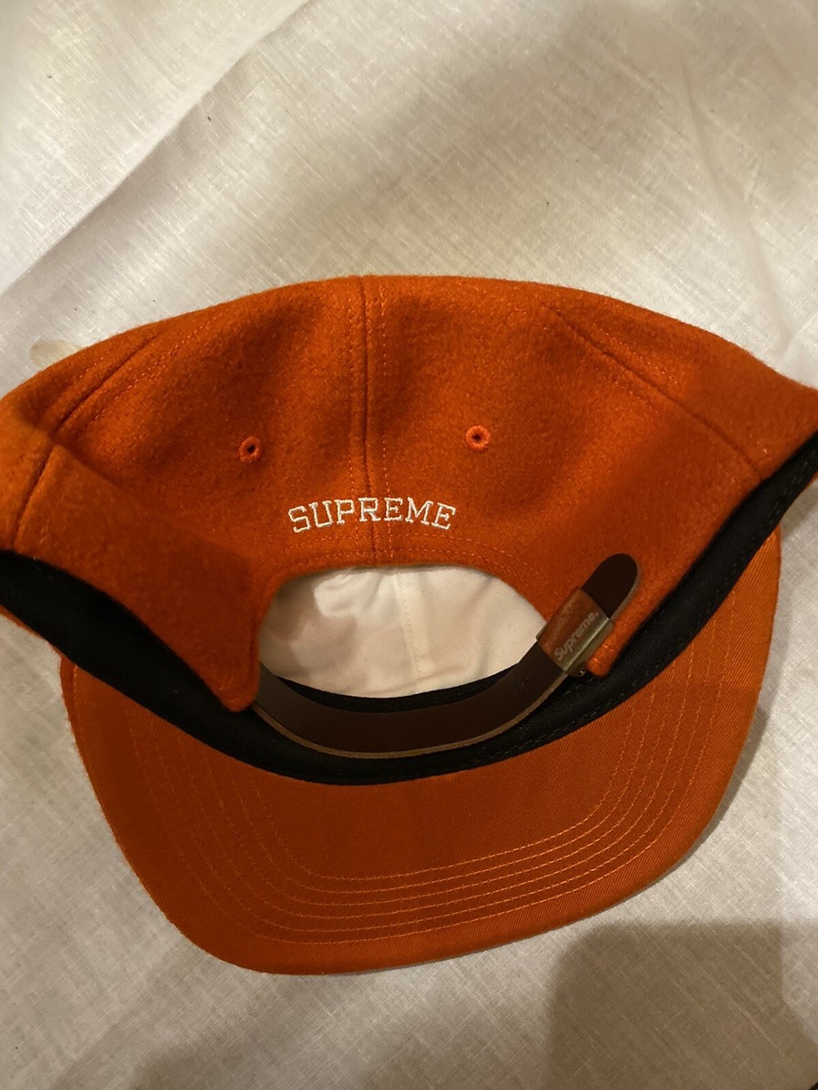 🔥 Supreme Wool S Logo 6 Panel Cap Orange FW17 Adjustable New