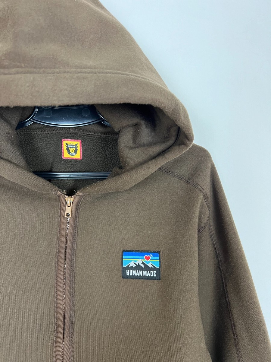 Human Made Duck Brown Zip-Up Flecce Hoodie sz M | eBay