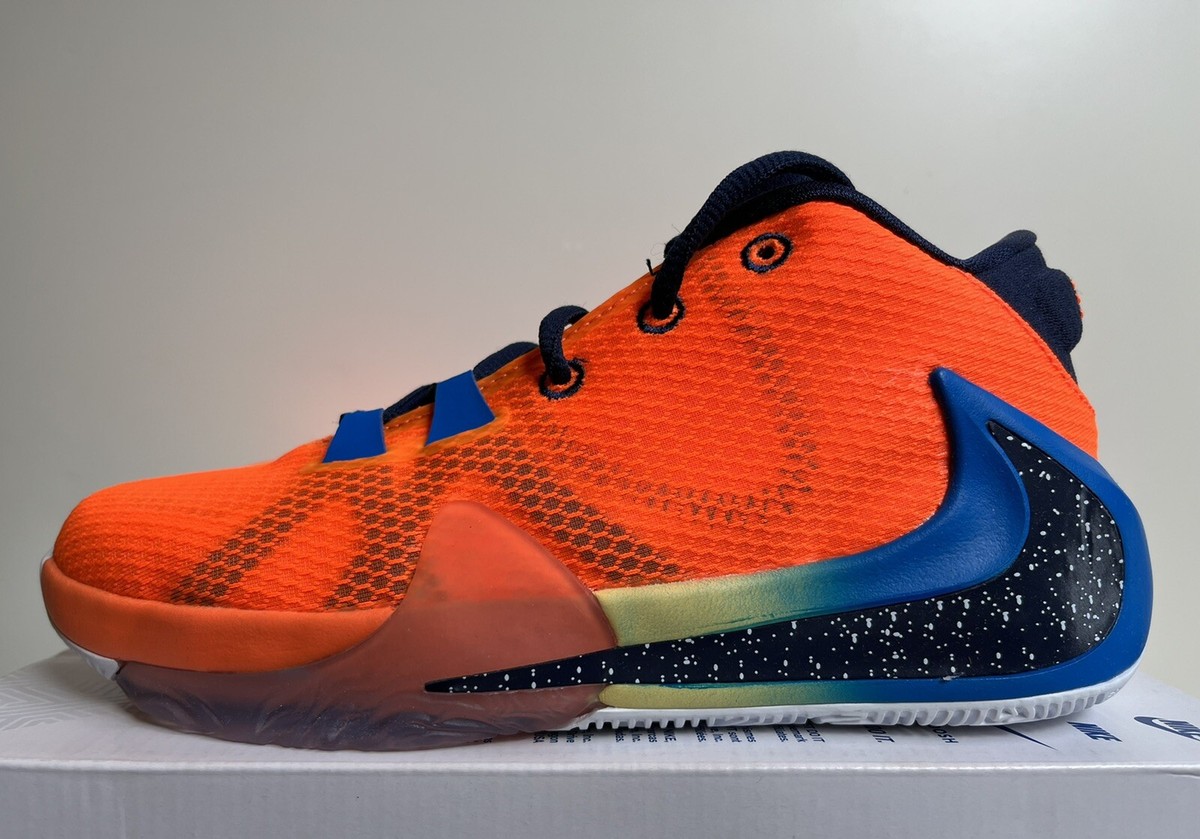 Nike Freak 1 (GS) Size 4Y / Women's 5.5 Total Orange Midnight Navy