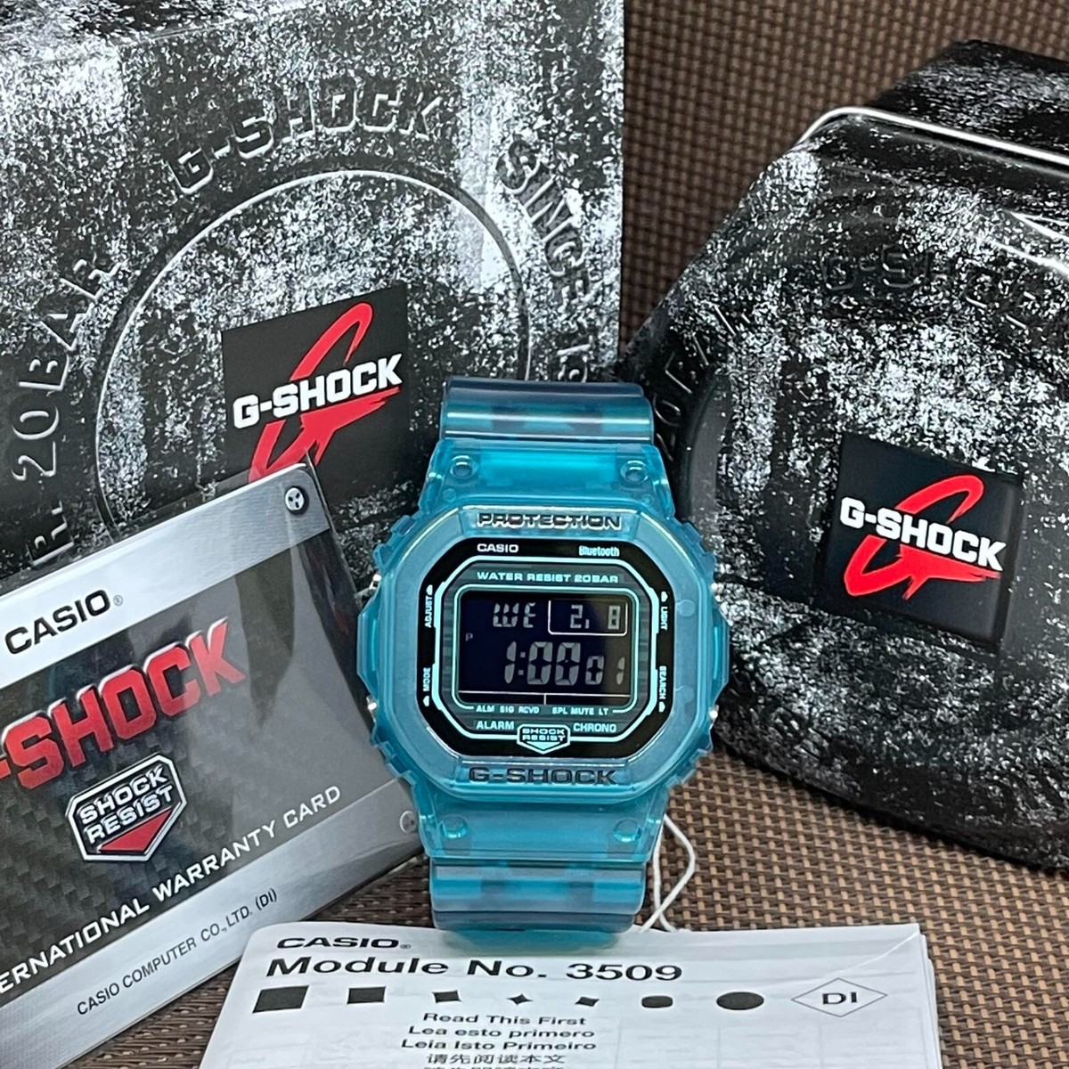Casio G-Shock DW-B5600G-2D Transparent Blue Digital Bluetooth