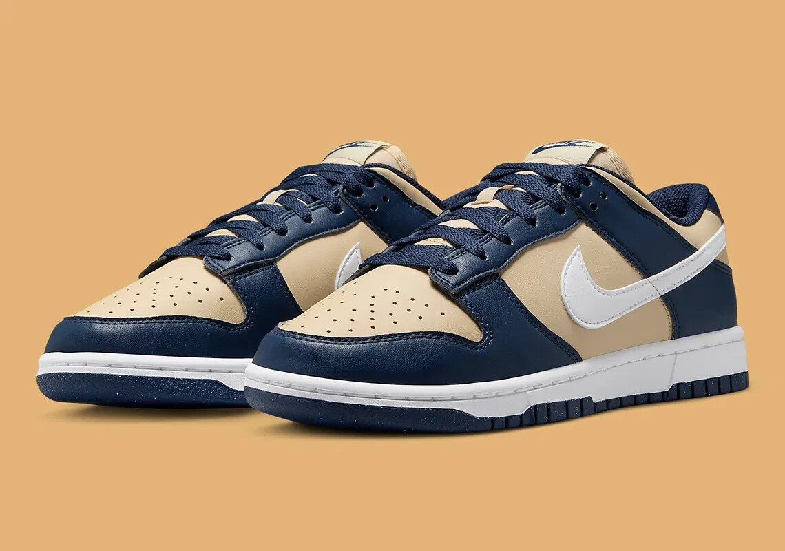 Nike Dunk Low Next Nature Shoes Midnight Navy Gold DD1873-401