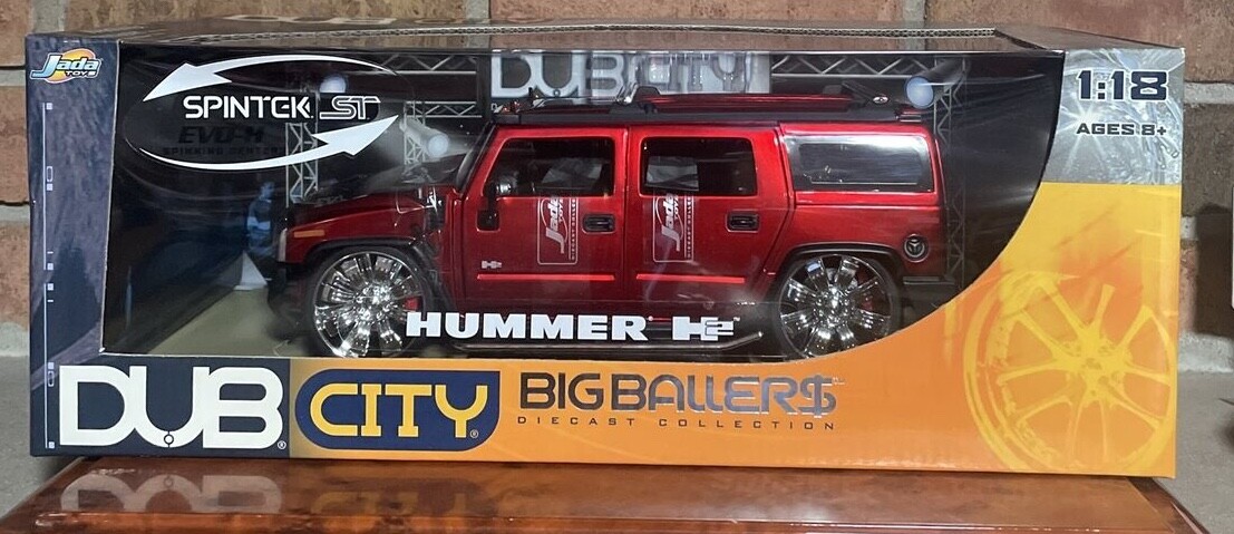 Hummer H2 DUB CITY BIG BALLER$ JADA 1:18 SCALE Die-cast Collection