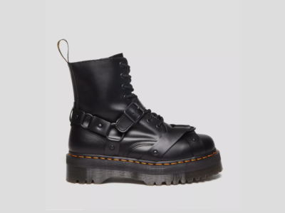 DR.MARTENS JADON HARNESS PARIS LEATHER BLACK PLATFORM MSRP$270