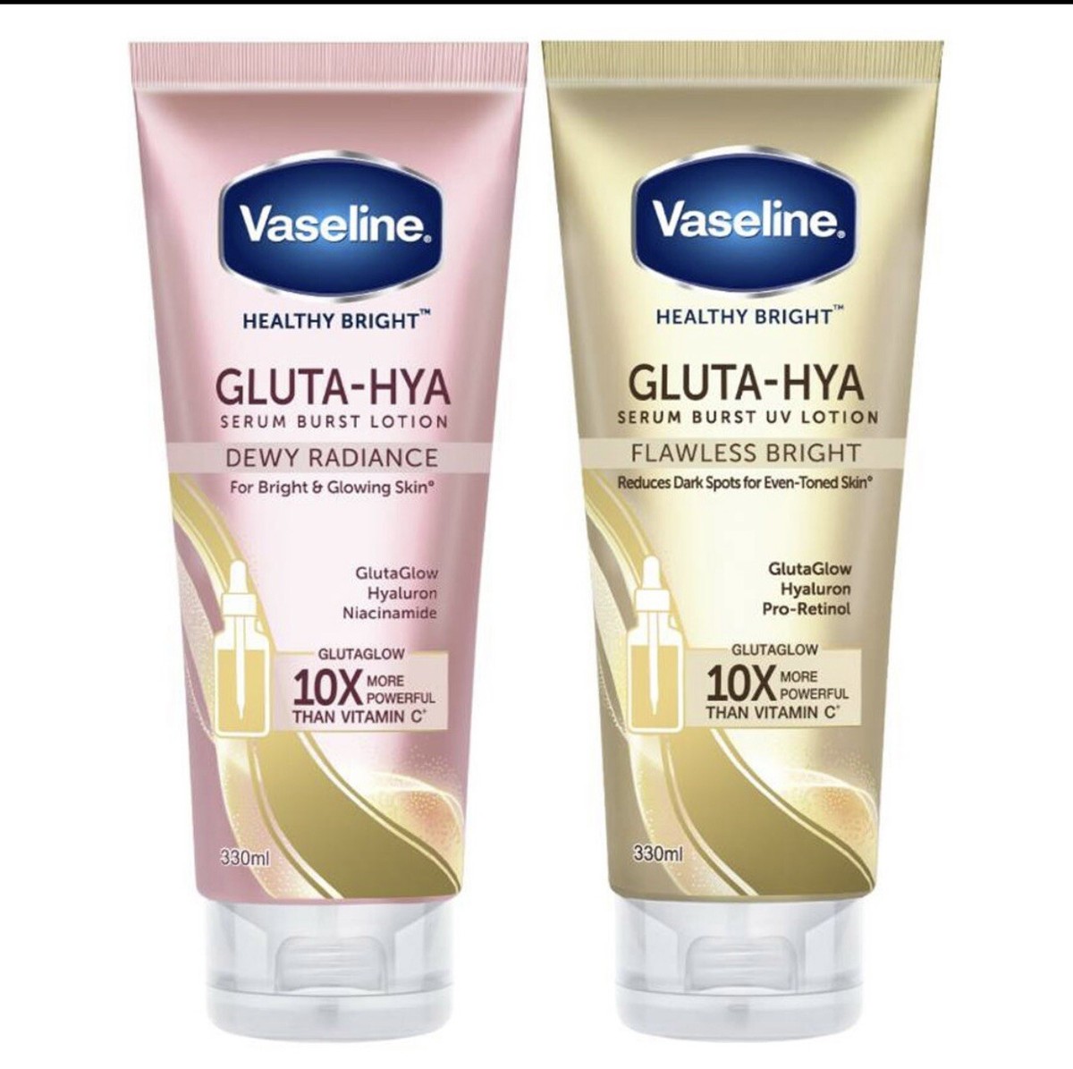 Set 2 *330ml Vaseline Healthy Bright Gluta-HYA Serum Burst UV