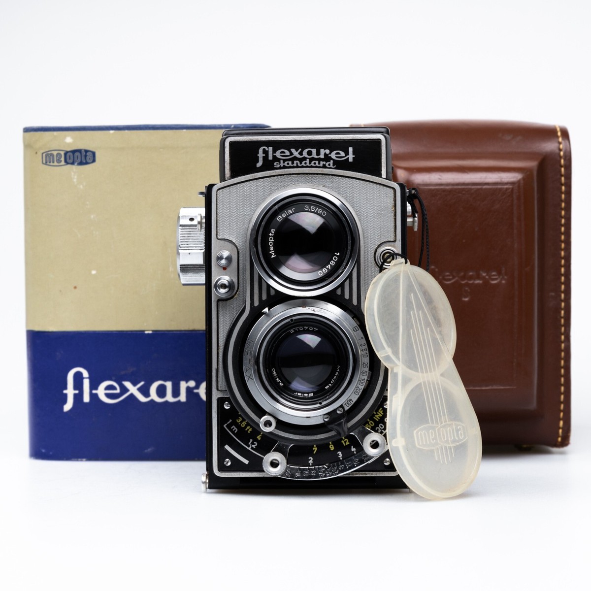SERVICED Rare Biege Flexaret Standard Czech Meopta 3.5/80 Belar