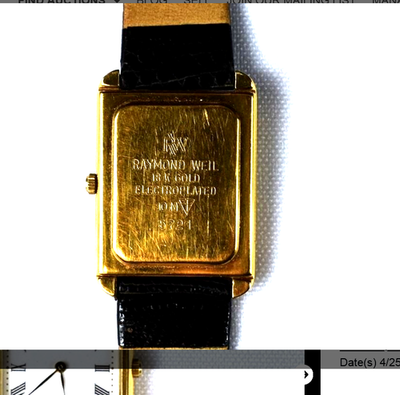 RAYMOND WEIL GENEVE SWISS WRIST WATCH 18K electroplate ORIG