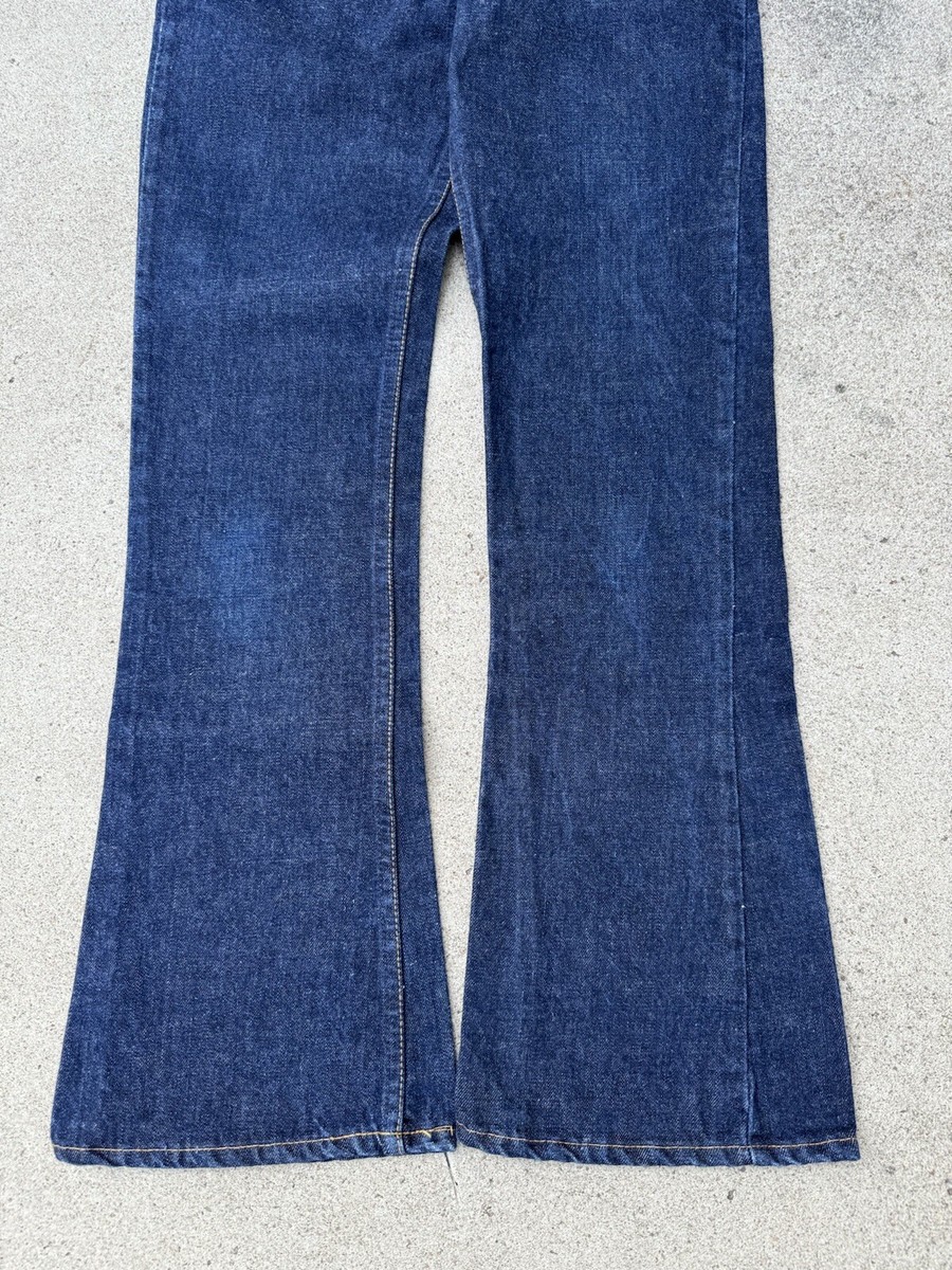 Vintage 70's Levi's 646 Orange Tab Bellbottom Flare Dark Denim