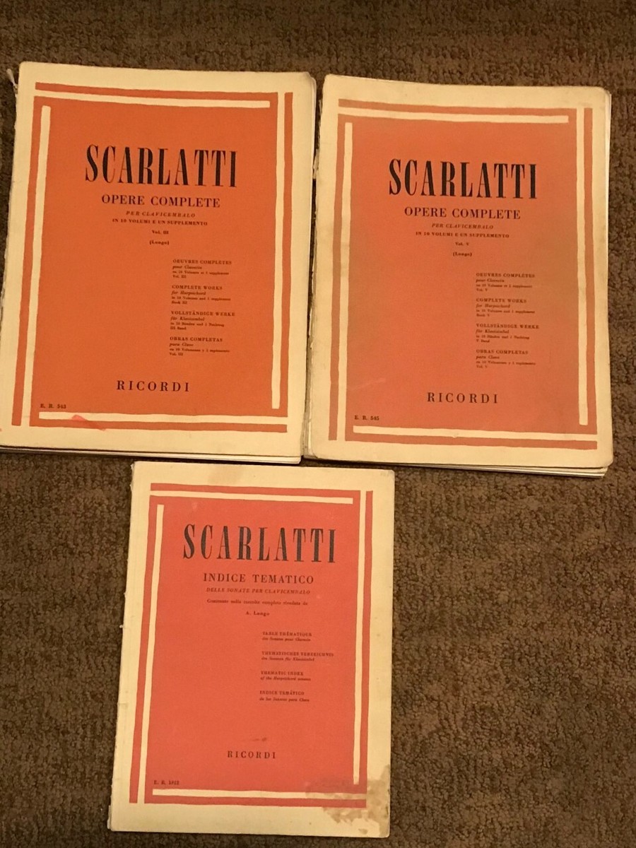 Lot of 3 Scarlatti Opere Complete, Ricordi, Vol III, V +Contenute