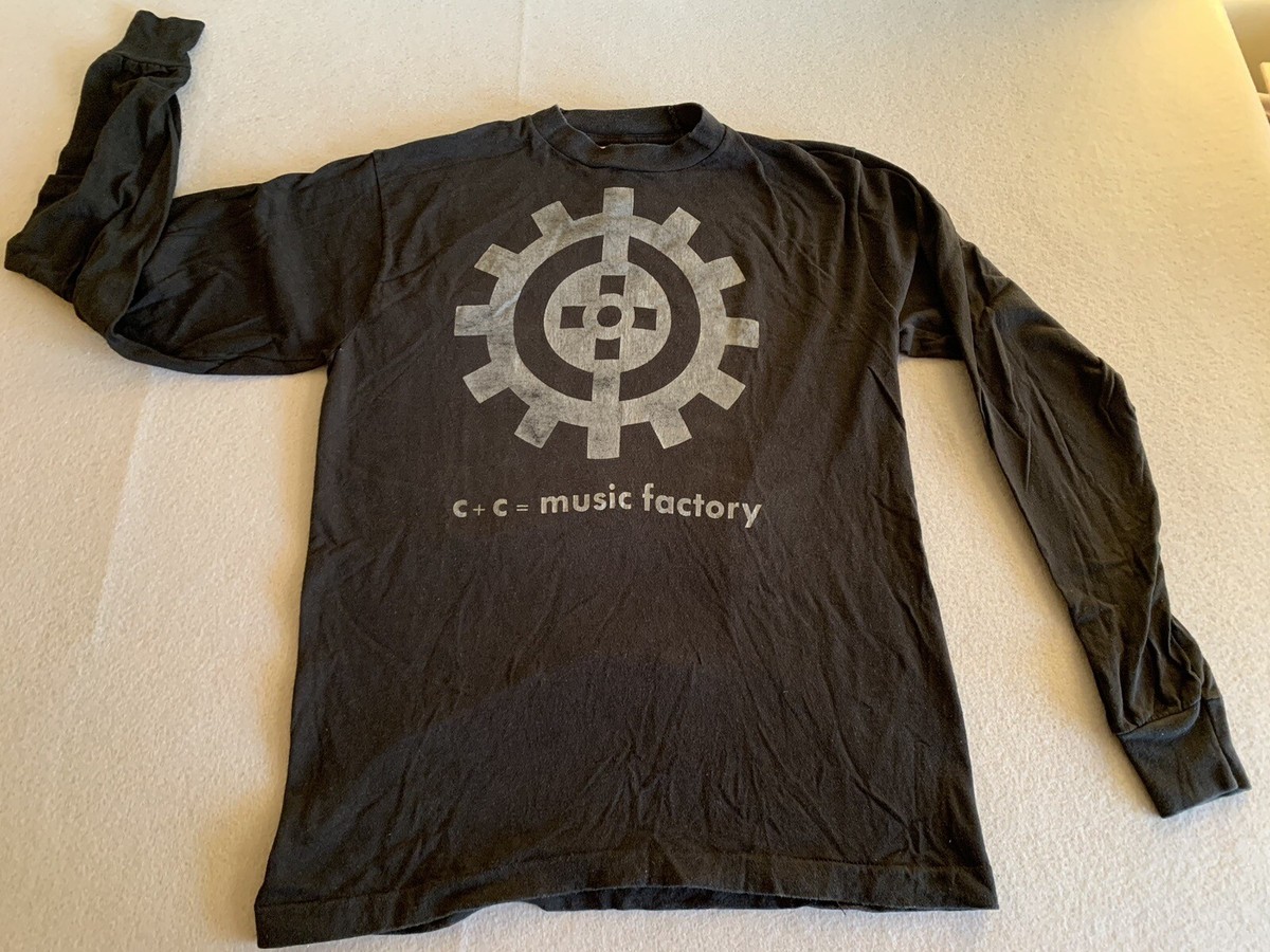 Vintage C+C Music Factory Symbol Logo Long Sleeve T-Shirt 90s. USA