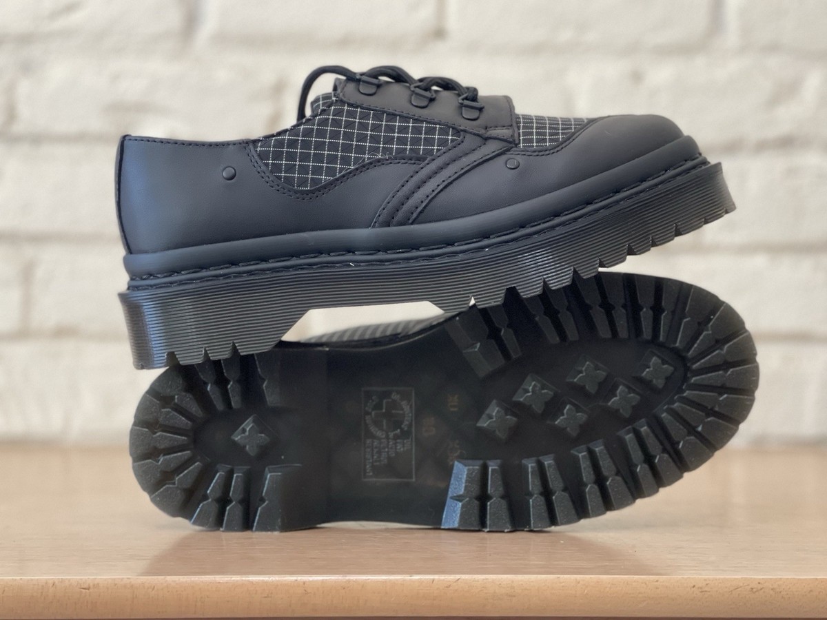 Dr. Martens 1461 EXP Black Bex Grid Ripstop Leather Shoes Women 10