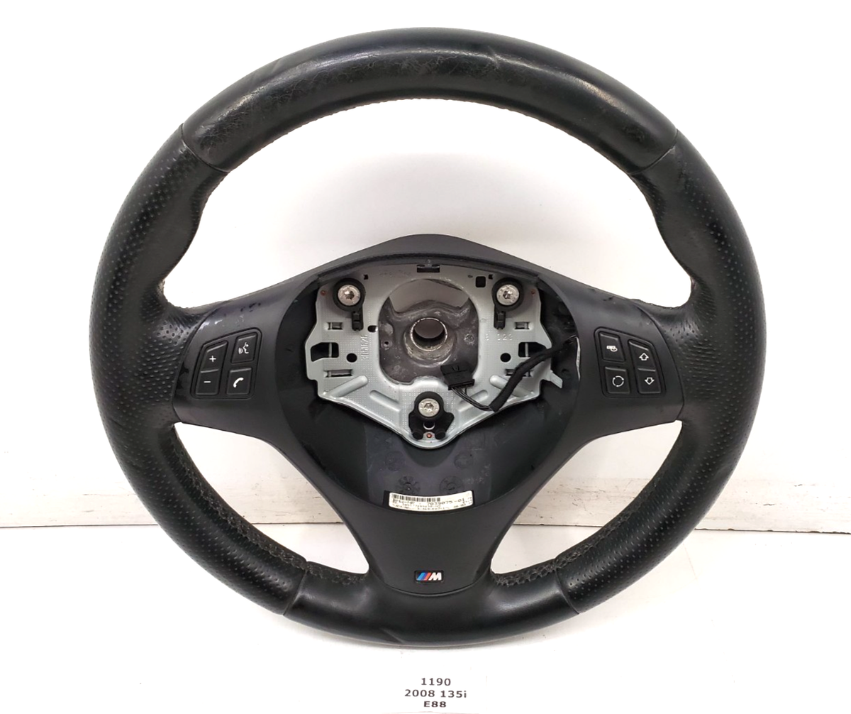✓ OEM BMW E82 E88 E90 E92 Steering Wheel M SPORT PERFORATED Black