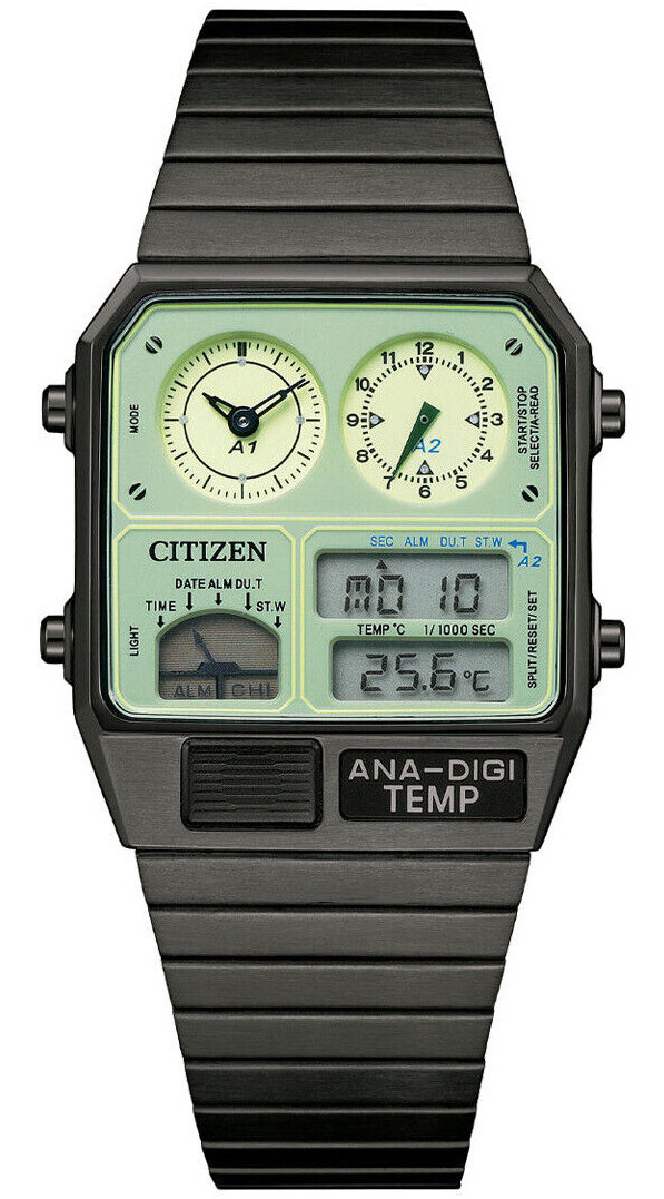 Citizen Ana Digi Luminous Dial Temp Stainless Steel Men's Watch