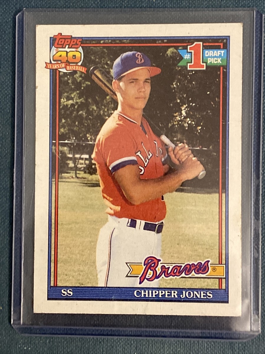 1991 Topps Chipper Jones #333 Pink Blob Error Rookie RC Card | eBay