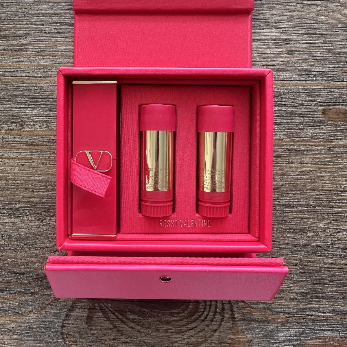 Rosso Valentino Couture Lipstick Set 100R 107A 22R Refillable NIB
