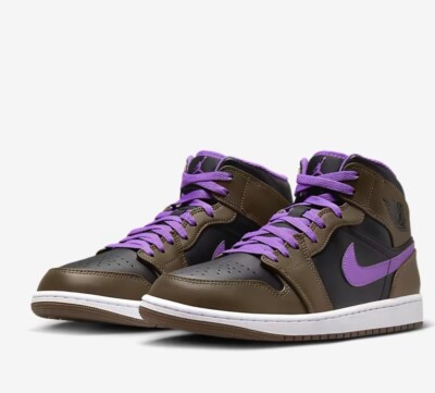 NEW Air Jordan 1 Mid Palomino Palomino White Wild Berry Men Size