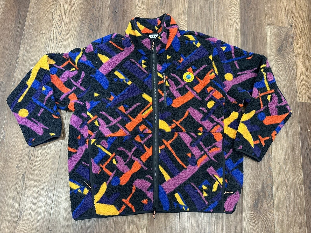 adidas ORIGINALS MEN'S WANDER HOUR FULL-ZIP PRINTED FLEECE JACKET