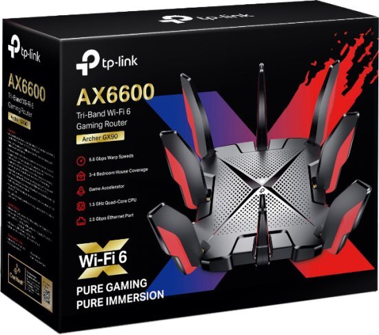TP-Link Archer GX90 AX6600 Tri-Band 5GHz Wi-Fi 6 Gaming Router 2.5