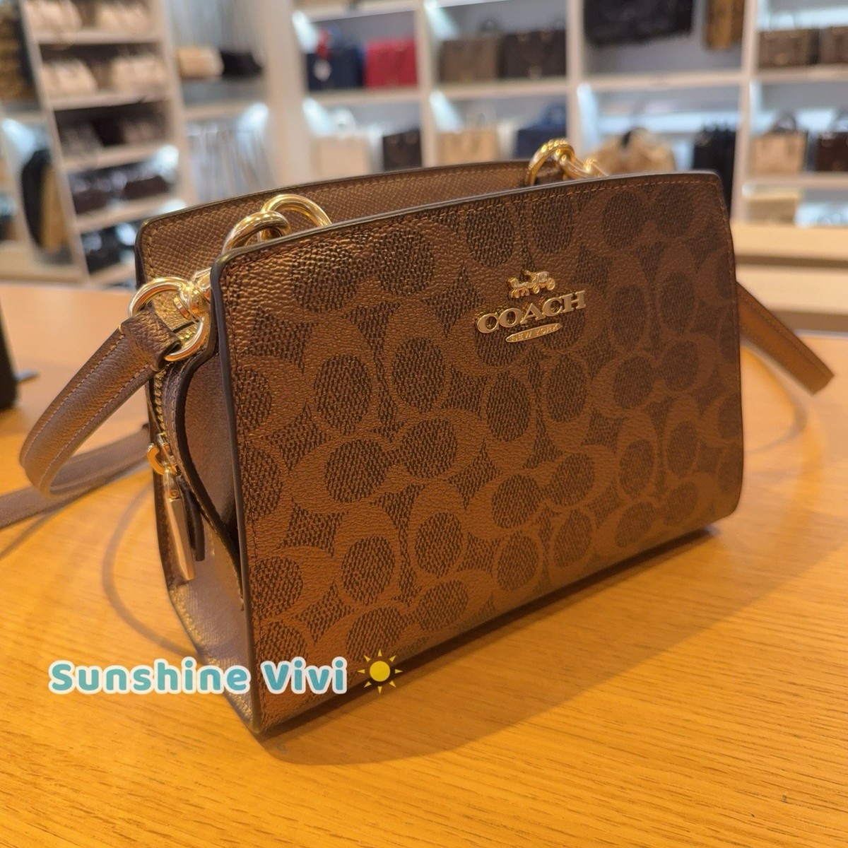 NWT Coach Gia Crossbody Bag In Signature Canvas CCK70 BROWN/COPPER