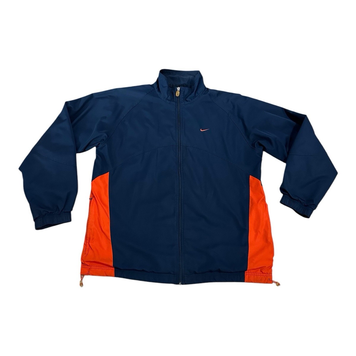 Vintage Nike Track Jacket Men Size L Blue Orange Full Zip Lined