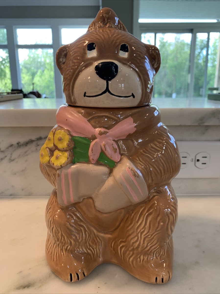Vintage McCoy Teddy Bear & Friend Bird Cookie Jar #154 | eBay