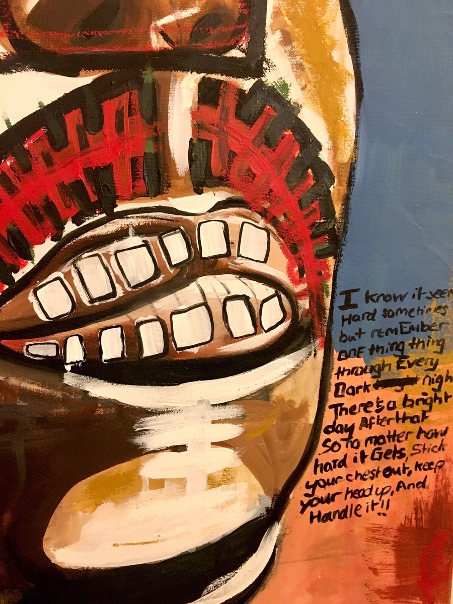 Tupac Shakur / 2pac - Original Oil Painting On Canvas By Artist