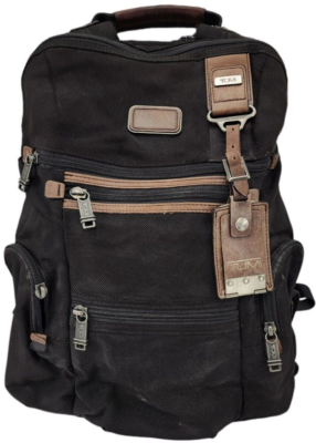 TUMI 22681HKH Alpha Bravo Knox Black Nylon Brown Leather Trim