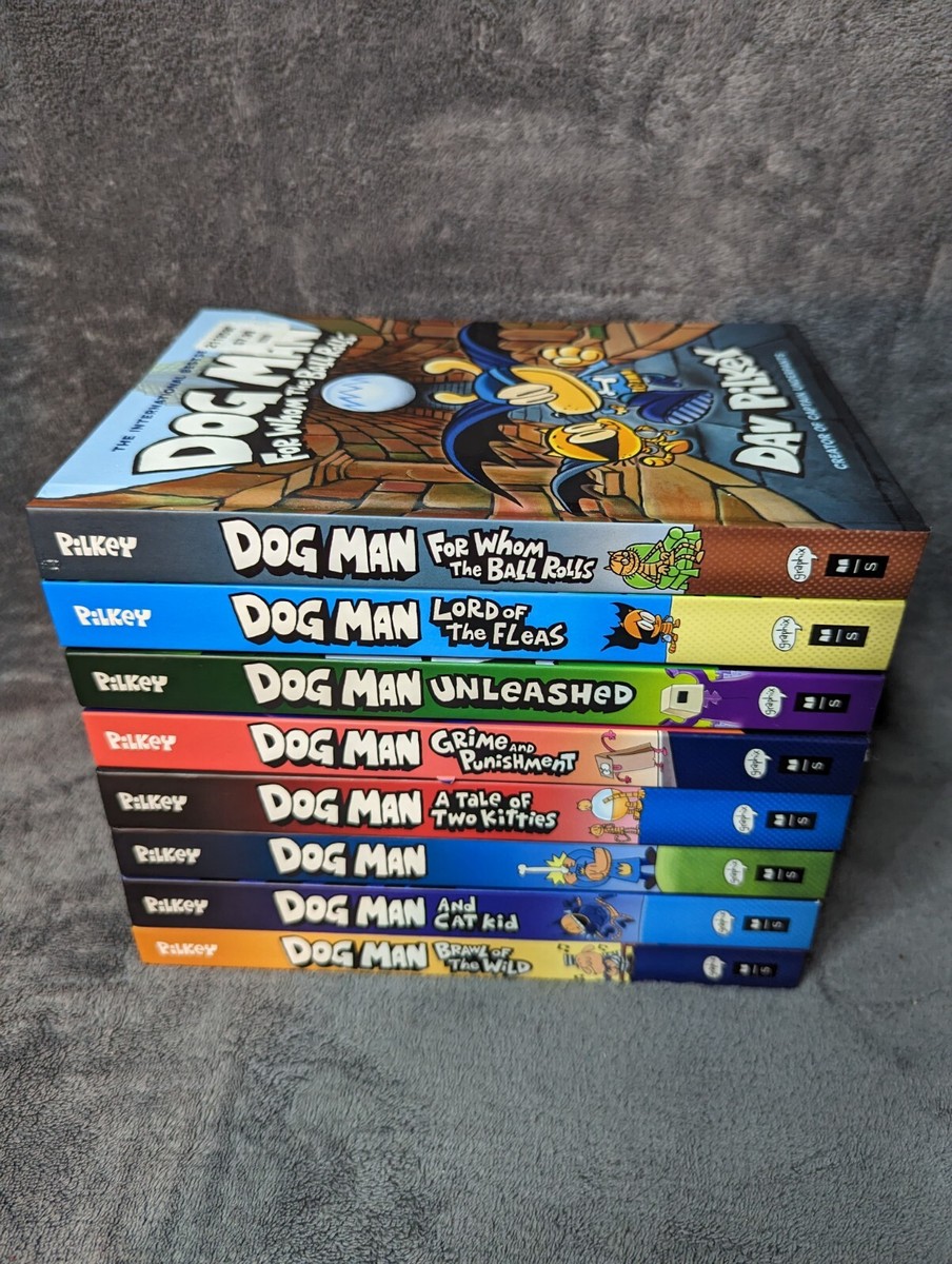 Dog Man Book Set Of 8 Hardcover By Dav Pilkey | eBay