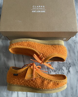 CLARKS ORIGINALS X AIME LEON DORE WALLABEE ORANGE CASENTINO WOOL