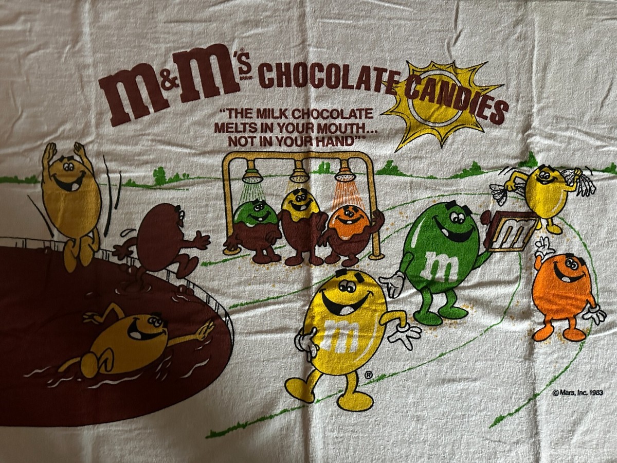 1983 M&M's Mars Chocolate Candies Beach Towel 38