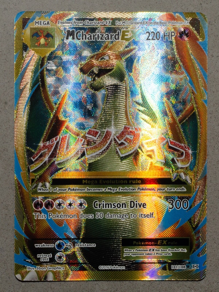 Mega Charizard Ex Pokemon TCG 101/108 Evolution XY Full Art Mint