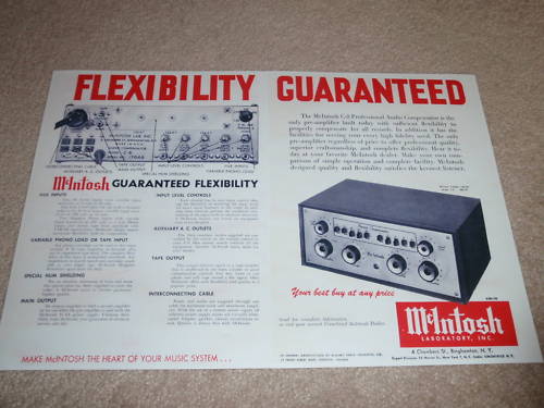 McIntosh C-8 Audio Compensator Ad,2 pgs,1958,Details C8 | eBay