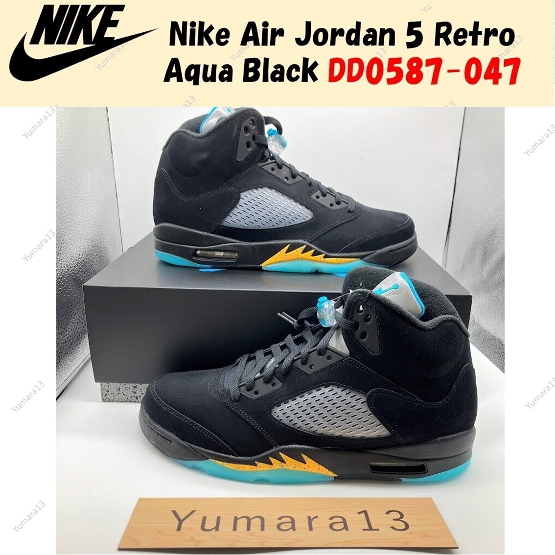Nike Air Jordan 5 Retro Aqua Black DD0587-047 Men's Size | eBay