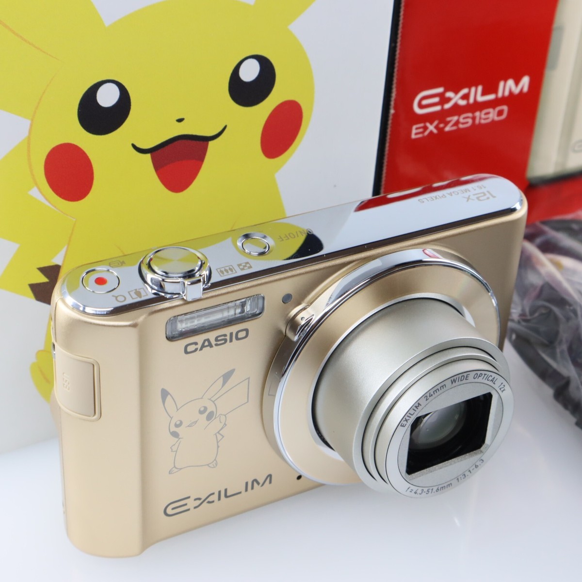 Pokemon Center Pikachu Casio Exilim EX-ZS190 Gold digital camera