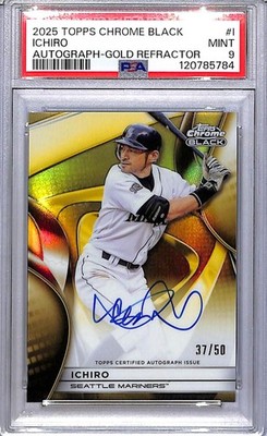 2025 Topps Chrome Black - Autographs Ichiro Suzuki #CBA-I Gold
